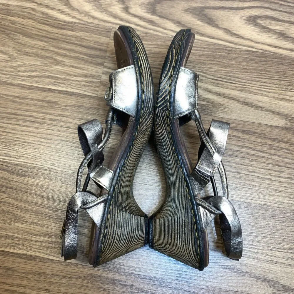 Born‎ Sandals Womens 8 M Pamati Seda Metallic Strappy Slingback D26414 Brown